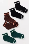 Daily Practice By Anthropologie Daily Practice Stripe Crew Socks, Set Of 3 In Multi