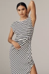 Daily Practice By Anthropologie Daily Practice Tiebreaker Muscle-sleeve Midi Dress In Blue