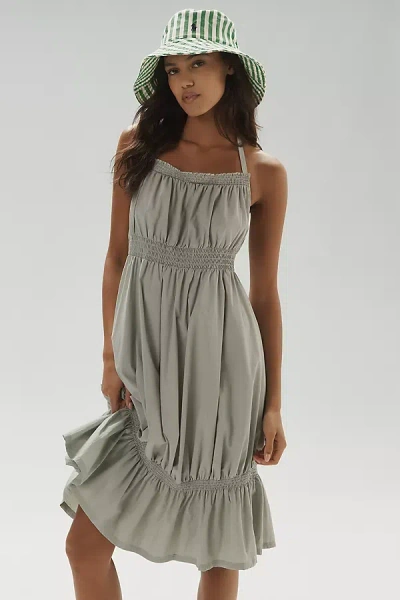 Daily Practice By Anthropologie Daily Practice Tiered High-low Midi Dress In Green