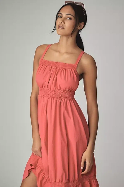 Daily Practice By Anthropologie Daily Practice Tiered High-low Midi Dress In Pink