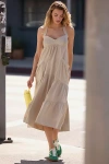 Daily Practice By Anthropologie Daily Practice Top Tier Utility Sweetheart Midi Dress In Green