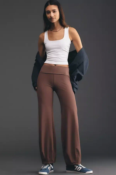 Daily Practice By Anthropologie Daily Practice Waypoint Foldover Bubble Pants In Brown