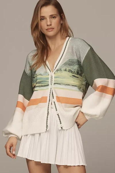 Daily Practice By Anthropologie Daily Practice Zinger Balloon-sleeve Cardigan Sweater In Multi