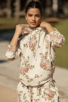 Daily Practice By Anthropologie Drawstring Hooded Sweatshirt In Beige