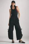 Daily Practice By Anthropologie Sleeveless Seamed Wide-leg Jumpsuit In Black