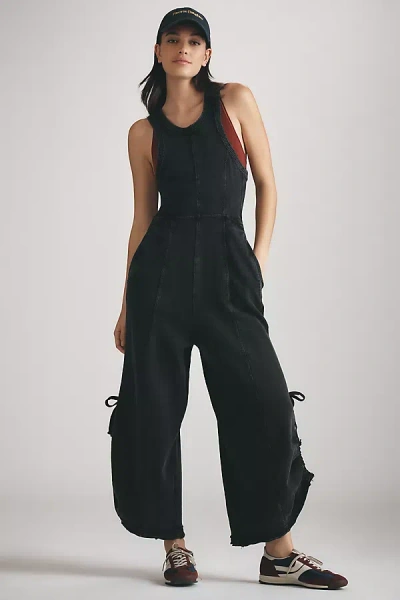 Daily Practice By Anthropologie Sleeveless Seamed Wide-leg Jumpsuit In Black