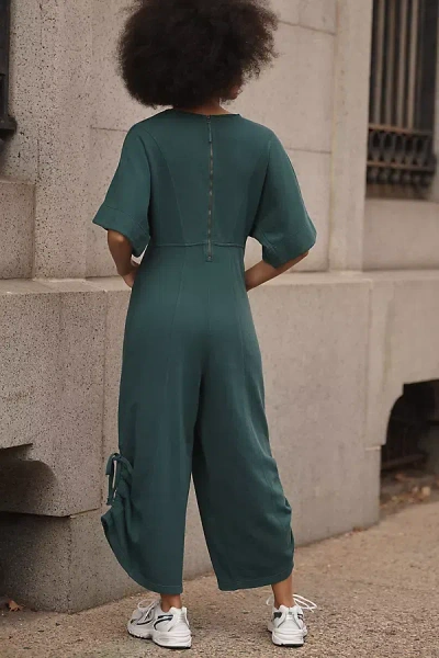 Daily Practice By Anthropologie Horizon Wide-leg Jumpsuit: Short-sleeve Edition In Blue