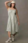 Daily Practice By Anthropologie Keeseville Sleeveless Smocked Dress In Blue
