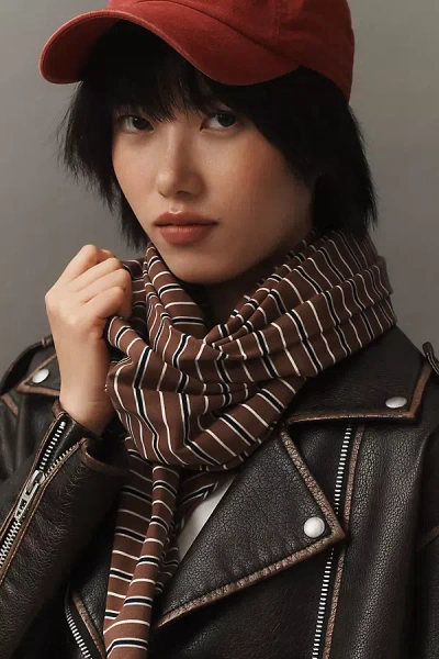 Daily Practice By Anthropologie Mixed Stripe Scarf In Brown