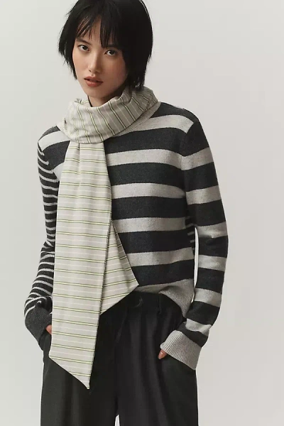 Daily Practice By Anthropologie Mixed Stripe Scarf In Grey