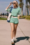 Daily Practice By Anthropologie Patterned Knitted Shorts In Green