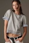 DAILY PRACTICE BY ANTHROPOLOGIE PUFF-SLEEVE SHIRT TOP