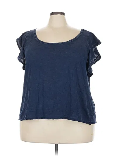 Pre-owned Daily Practice By Anthropologie Short Sleeve T-shirt In Blue