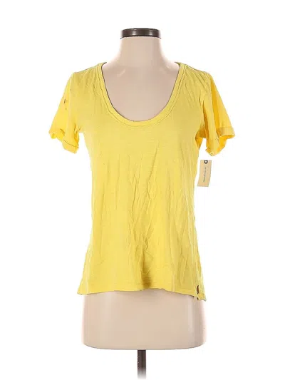 Pre-owned Daily Practice By Anthropologie Short Sleeve Top Yellow Scoop Neck Tops