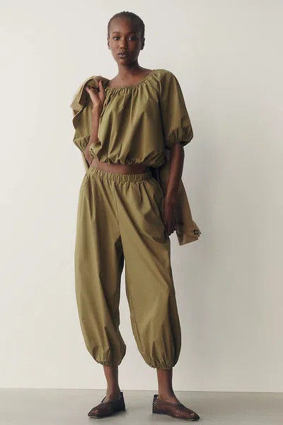 Daily Practice Cropped Bubble Pants In Brown