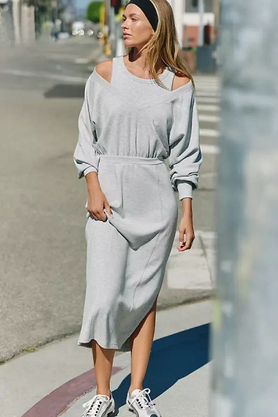 Daily Practice Double Up Midi Dress In Gray