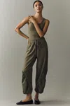 Daily Practice Drawstring Jumpsuit In Green