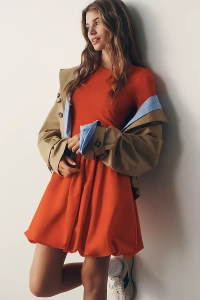 Daily Practice Drop-waist Bubble Mini Dress In Red