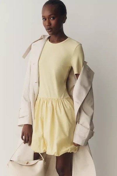 Daily Practice Drop-waist Bubble Mini Dress In Yellow