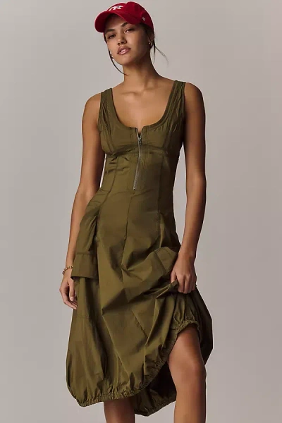 Daily Practice Fastpack Bubble-hem Midi Dress In Multicolor