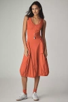 Daily Practice Fastpack Bubble-hem Midi Dress In Red