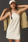 Daily Practice Halter Mini Dress In White