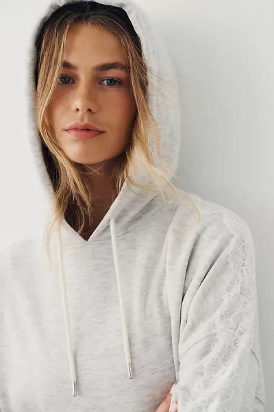 Daily Practice Lace Hoodie In Gray