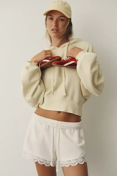Daily Practice Lace Terry Shorts In White