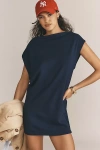 Daily Practice Off-the-shoulder Neoprene Mini Dress In Blue