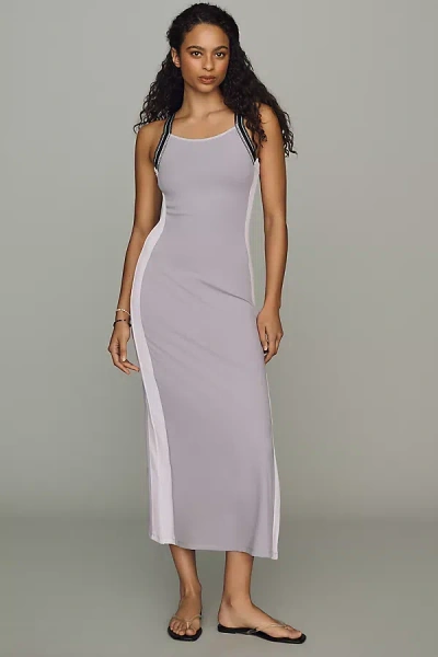 Daily Practice Open Back Column Midi Dress In Purple