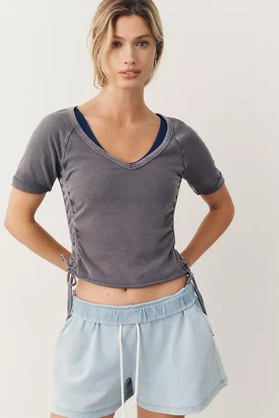 Daily Practice Short-sleeve Side Action Tee In Grey