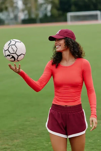 Daily Practice Snap Fit Long-sleeve Shirt In Red