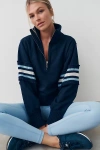 Daily Practice Striped Half-zip Pullover In Blue