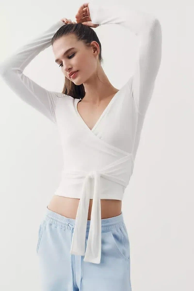 Daily Practice Surplice Wrap-front Top In White
