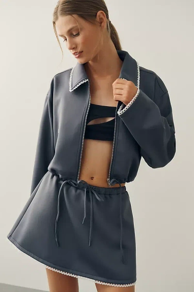 Daily Practice The Wild Collective X Anthropologie Lace Trim Jacket In Grey