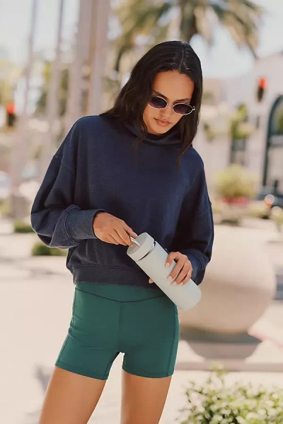 Daily Practice Throw & Go Cropped Long Sleeve Top In Blue