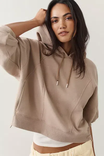 Daily Practice Zola Cotton Blend Cropped Hoodie In Brown