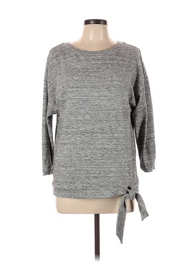 Pre-owned Daily Ritual 3/4 Sleeve Top Gray Boatneck Tops