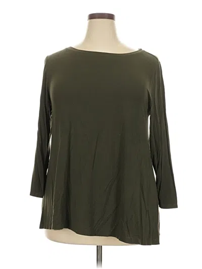 Pre-owned Daily Ritual 3/4 Sleeve Top Green Boatneck Tops