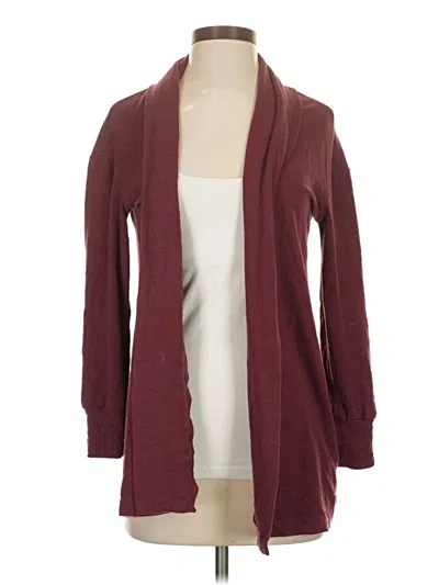 Pre-owned Daily Ritual Cardigan Sweater In Burgundy