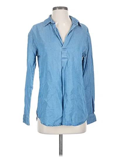 Pre-owned Daily Ritual Long Sleeve Button Down Shirt In Blue