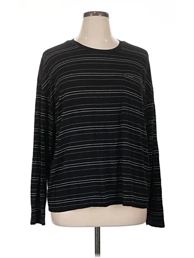 Pre-owned Daily Ritual Long Sleeve Top Black Crew Neck Tops