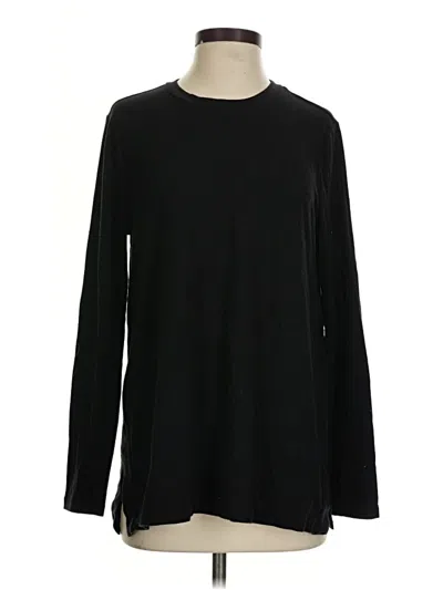 Pre-owned Daily Ritual Long Sleeve Top Black Crew Neck Tops