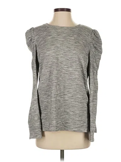 Pre-owned Daily Ritual Long Sleeve Top Gray Crew Neck Tops