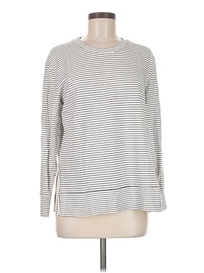 Pre-owned Daily Ritual Long Sleeve Top Gray Crew Neck Tops