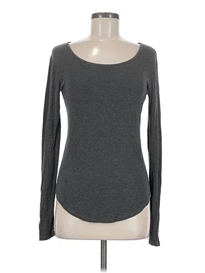 Pre-owned Daily Ritual Long Sleeve Top Gray Scoop Neck Tops