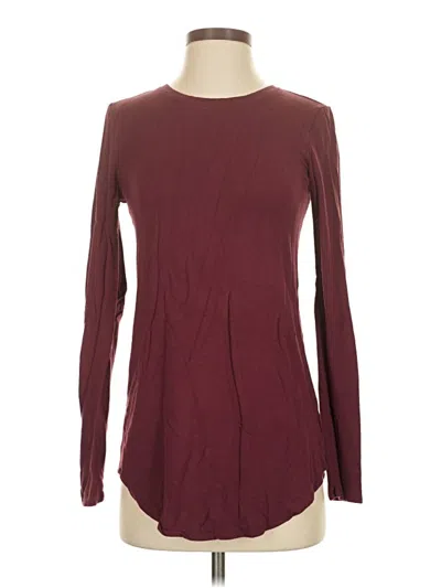 Pre-owned Daily Ritual Long Sleeve T-shirt In Burgundy