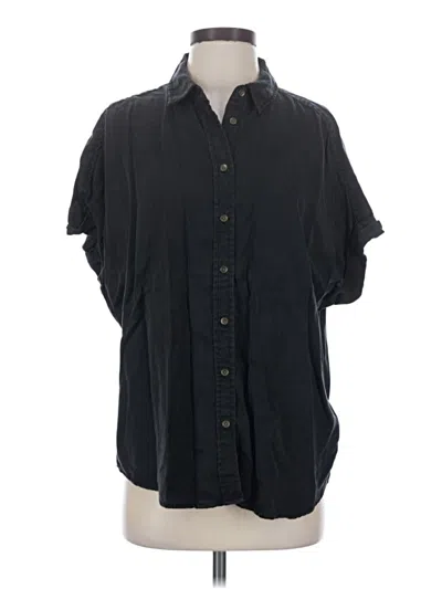 Pre-owned Daily Ritual Short Sleeve Button Down Shirt In Black