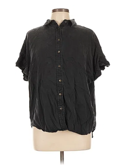 Pre-owned Daily Ritual Short Sleeve Button Down Shirt In Black