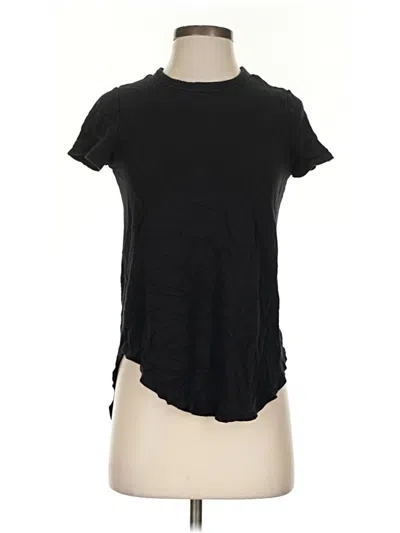 Pre-owned Daily Ritual Short Sleeve Top Black Keyhole Neckline Tops